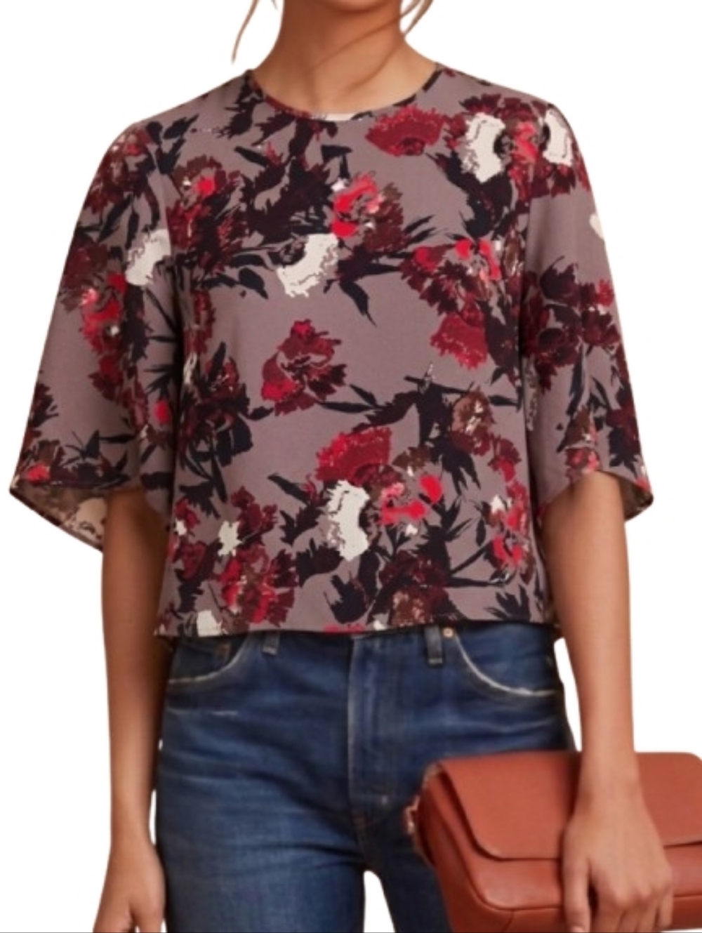 Aritzia WILFRED Cambrai Floral Blouse